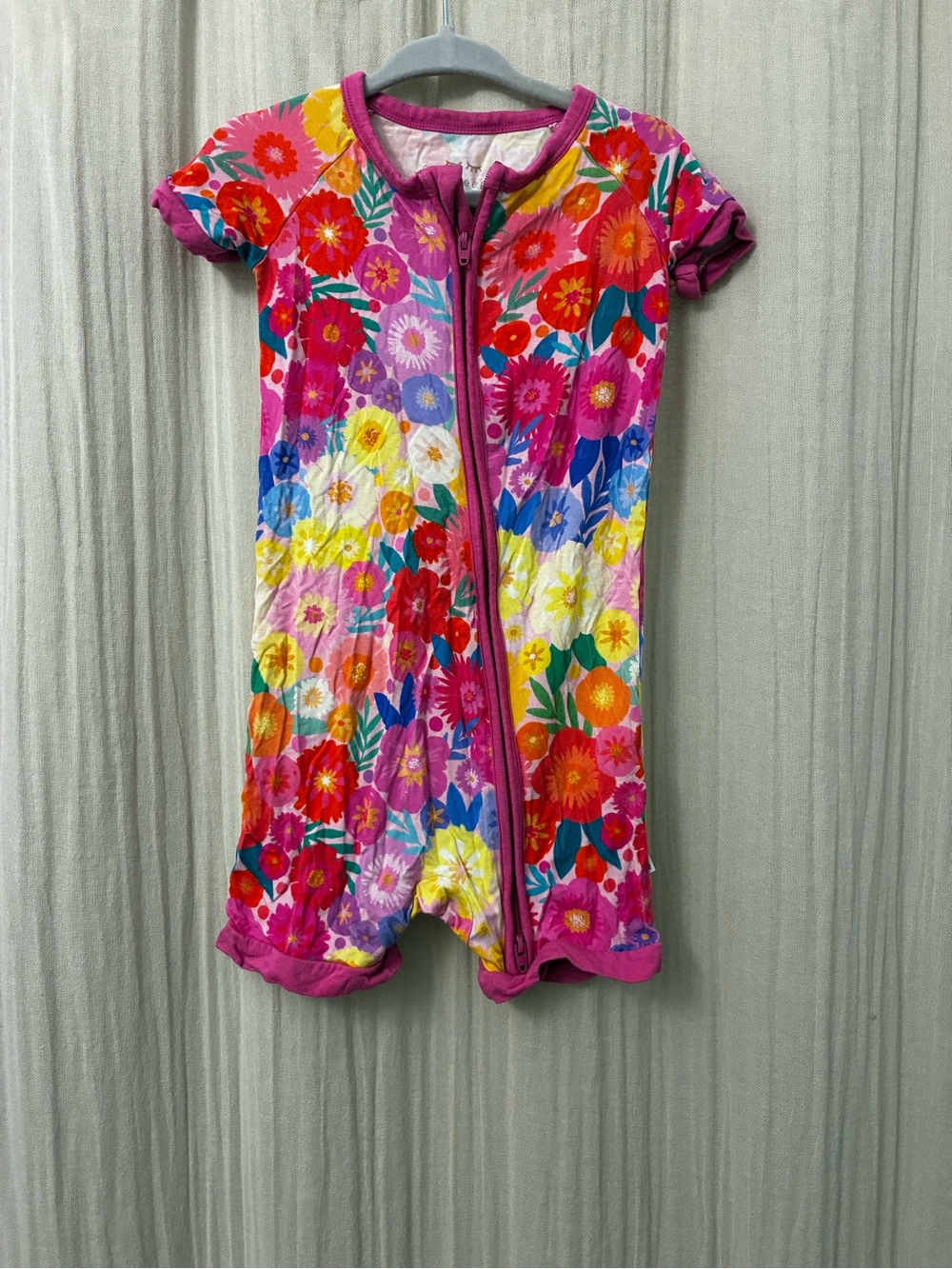 Little Sleepies Pink Floral Zip Romper 2t
